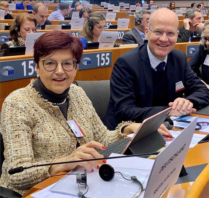 Dr. Inge Gräßle und Ralf Brinkaus in Brüssel zur Frühjahrstagung