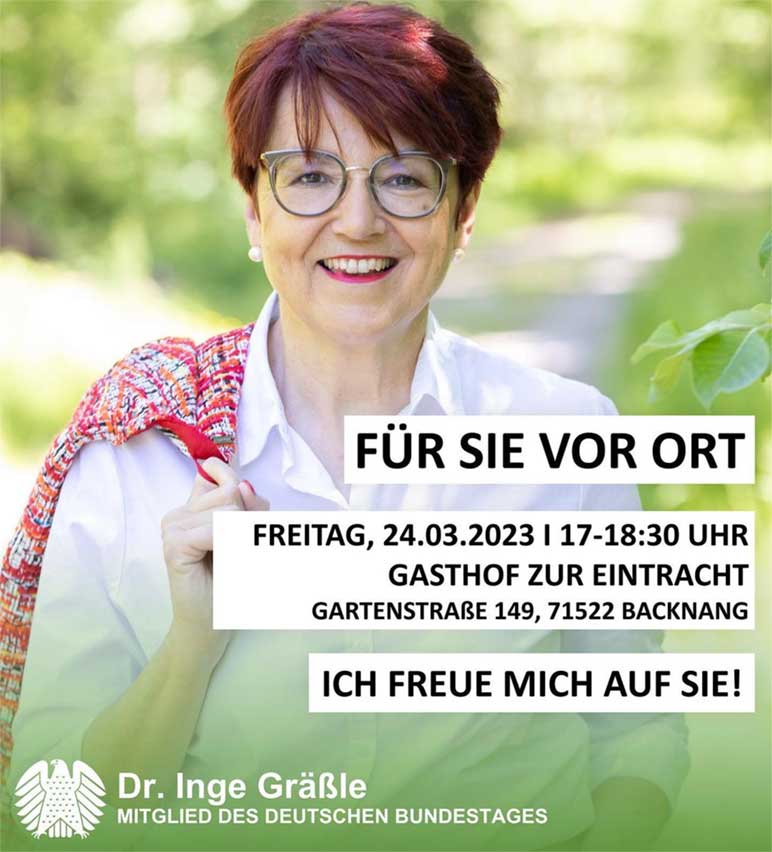 Dr. Inge Gräßle- Sprechstunde in Backnang