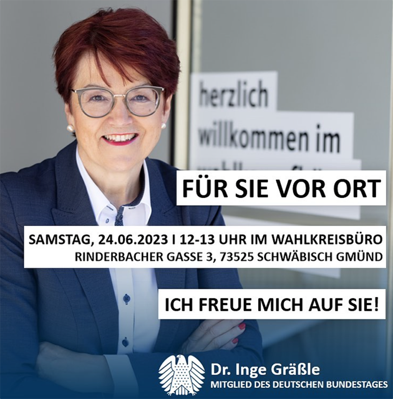 Dr. Inge Gräßle im Wahlkreisbüro