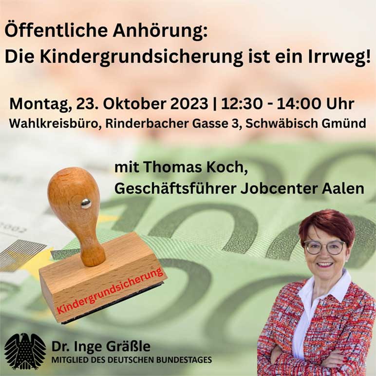 Dr. Inge Gräßle - Veranstaltung zum Thema Kindergrundsicherung
